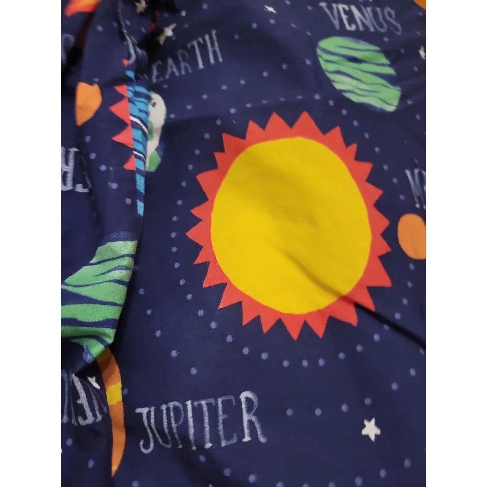 Pottery Barn Kids Solar System Glow The Dark Cotton Duvet Rocket Ship Twin Size